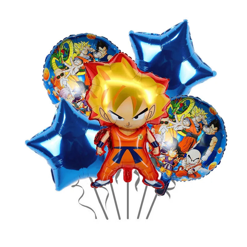 Anime Saiyan Goku Aluminum Foil Balloon Pack Dragon Cartoon Themed Kids Birthday Party Decor Supplies