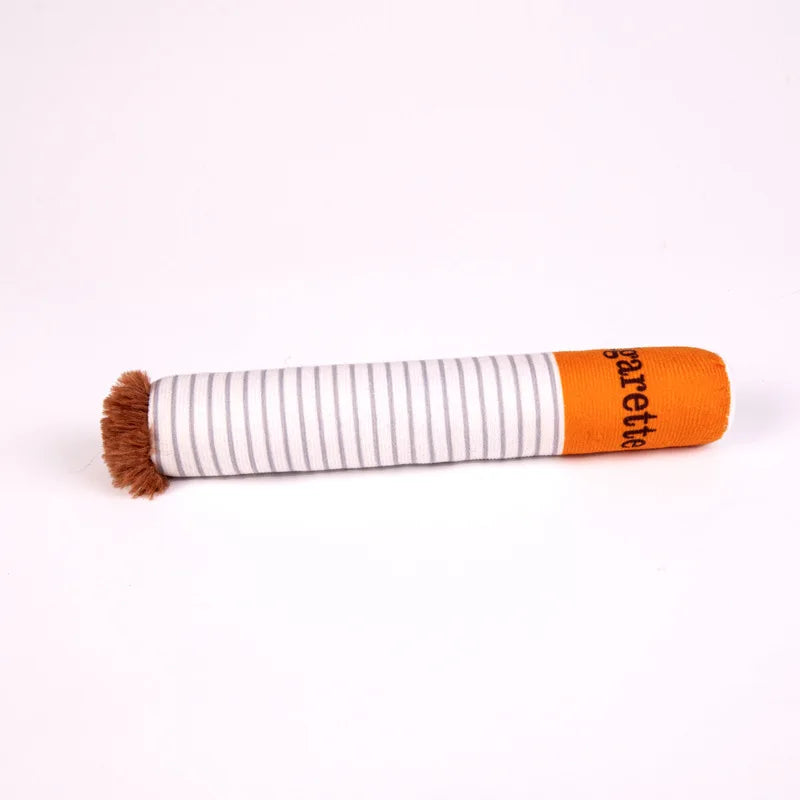Cigarettes Dog Toy Imitation Cigar Chew Toy Interactive Plush Dog Chew Toy Funny Stuffed Dog Toys Novelty for Chewing Teething