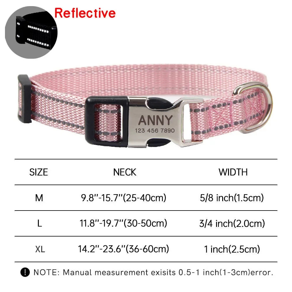 Personalized Dog Collar Free Engraved Name Custom Nameplate Collars for Small Medium Large Dogs Accessories Pet Product Pitbull