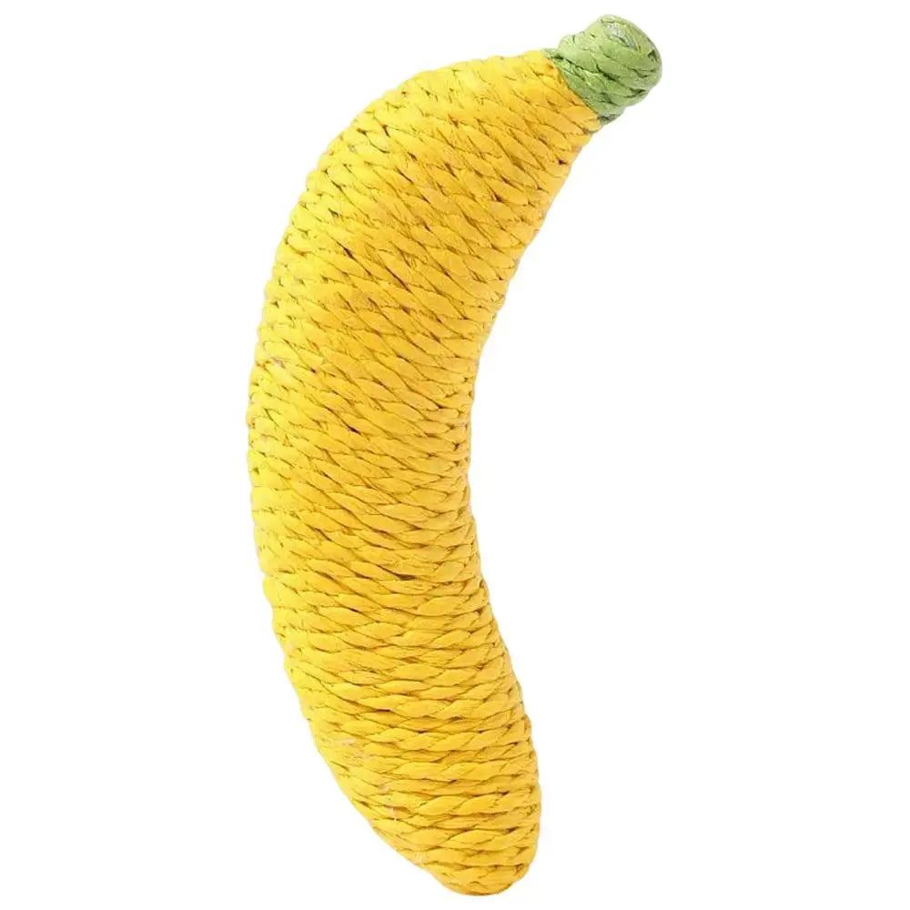 Banana Cat Toy Natural Sisal Chew Toy For Small Dogs Kittens Interactive Dental Cleaning Tool Teeth Grinding Pet Play Accessory