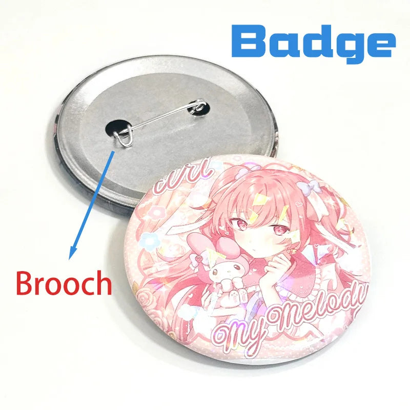 Tamagotchi Electronic Pets Cute Round Brooch Badge Refrigerator Magnets Keychain Mirror 58mm Jewelry Accessories Kawaii Gifts