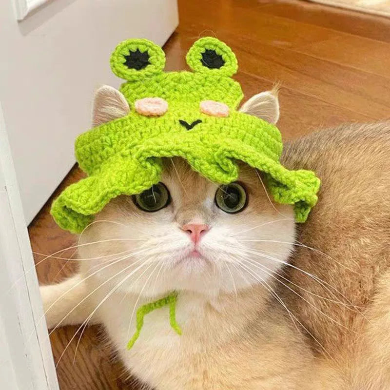 Cat Hat Elastic Cute Refined Pet Hat Puppy Kittens Knitted Hat Party Photo Shoot Props Decoration Cat Accessories