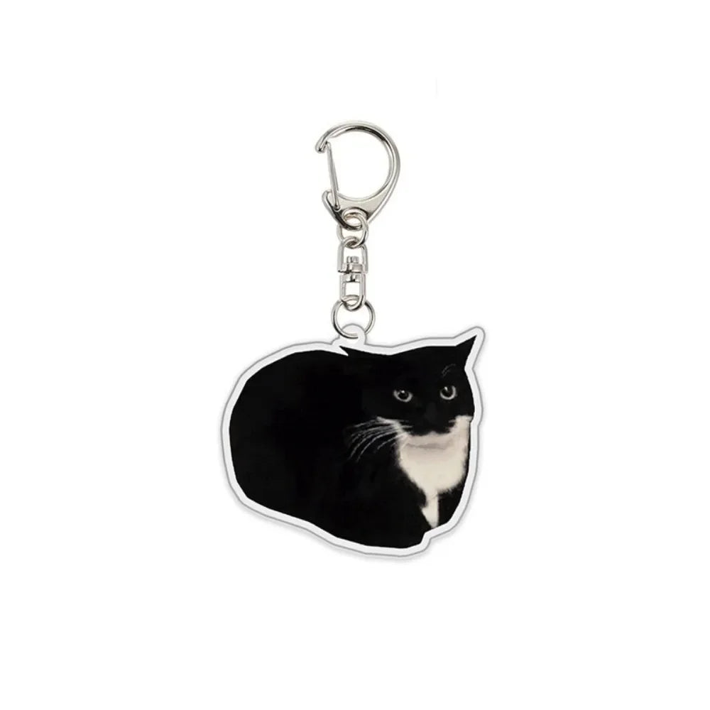 Sand Sculpture Texture Cartoon Cat Keychain Compact Size Lightweight Cat Head Keyring Cat Head Bag Pendant For Bag Accessory