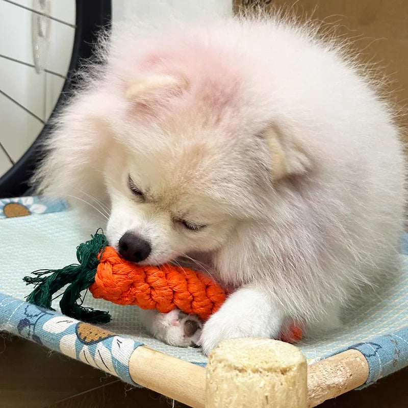 Durable Carrot Rope Knot Dog Chew Toys Bite Proof Puppy Molar Toys Interactive Tug Games Self Entertaining Play Toys For All Dog