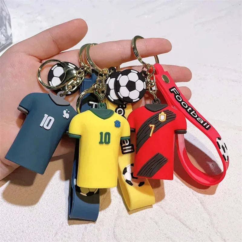 Soccer Ball Keychain Football Jersey Pendant Couple Charm For Keys Bag Accessories Gift