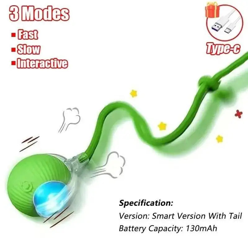 Interactive Cat Toy Ball with Bird Chirping Super Drive Cat Rolling Balls Motion Activated Sensor Pet Kittens Teaser Game Toys