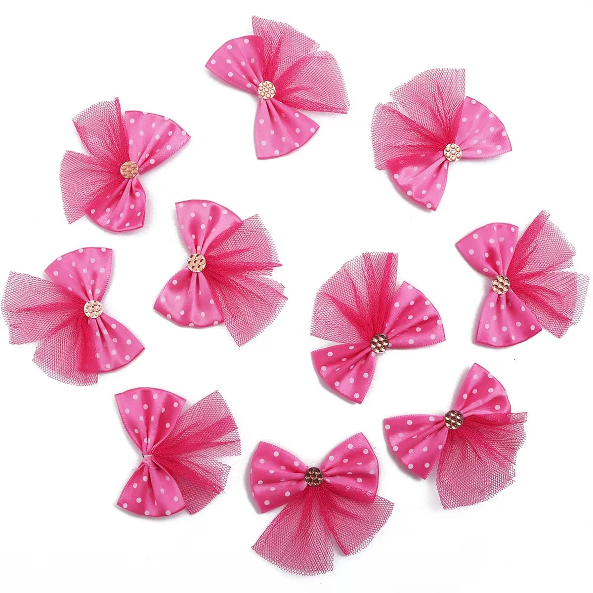 5/10pcs Lace Dog Hairbows Dog Bows With Volumes Ribbon Grooming Pet Hair Bowknot With Rubber Bands For Small Dog Pet Products