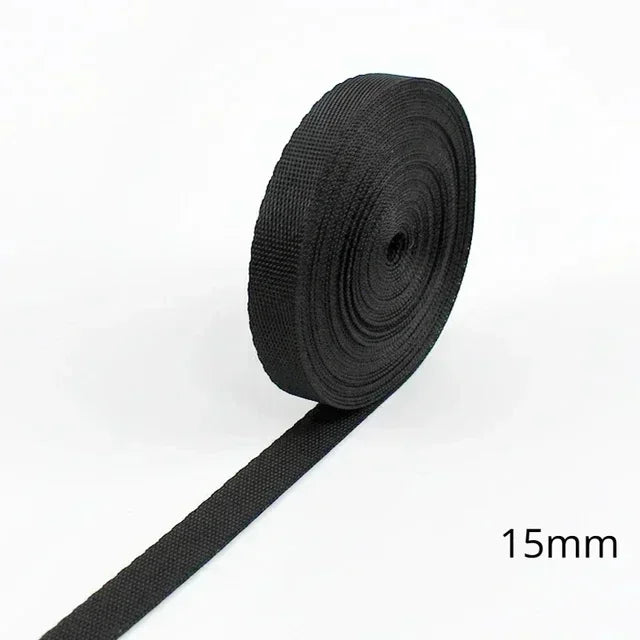 5M 10-100mm Black Nylon Webbing Tape Backpack Strap Pet Collar Safety Belt Ribbon Band DIY Bag Clothing Sewing Accessories