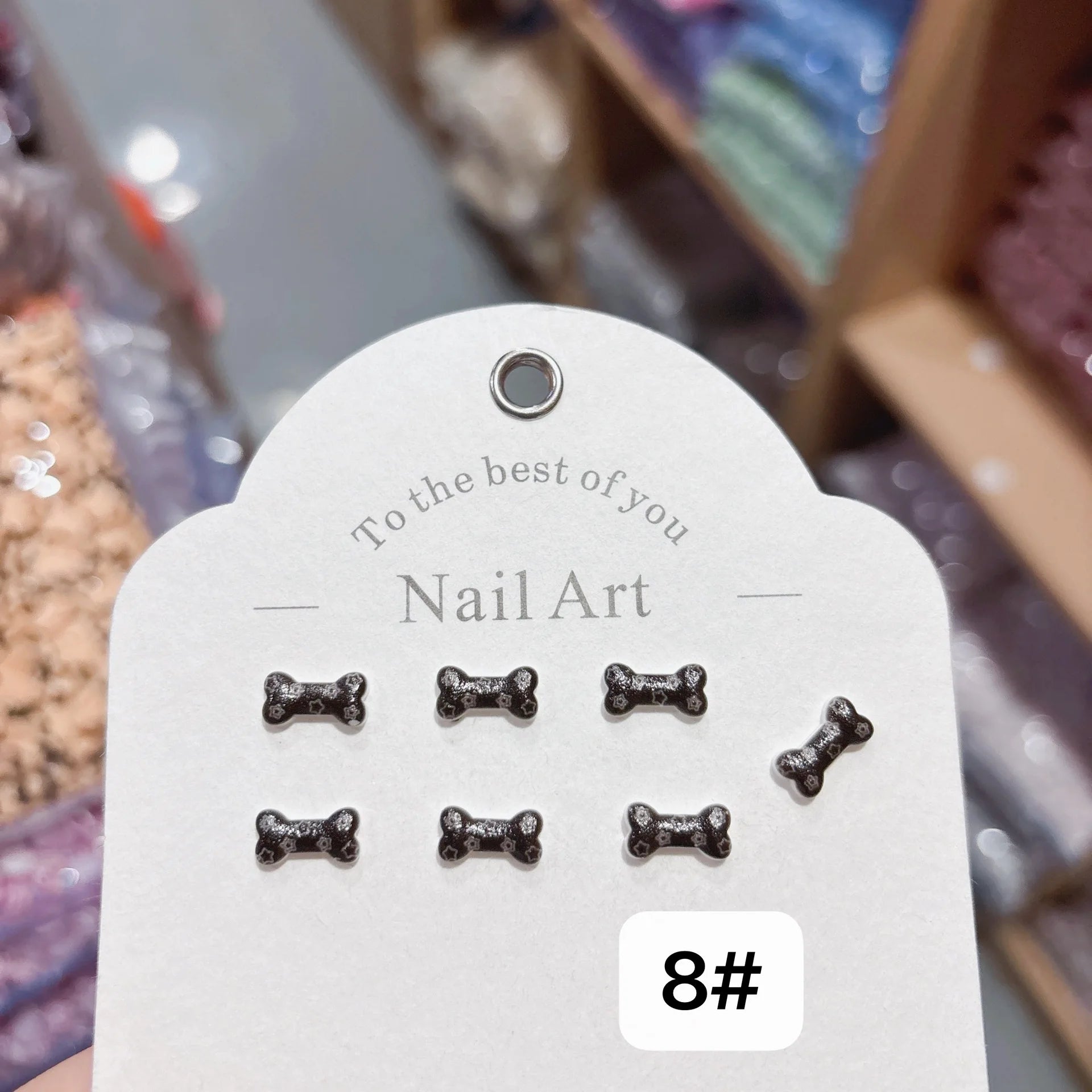 100Pcs Happy Dopamine Dog Bone Nail Charms - 3D Playful Resin Decor for Cheerful DIY Manicures