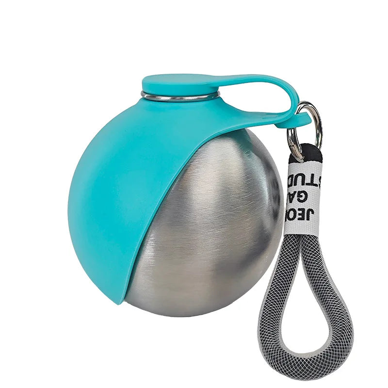 Dog Water Bottle Stainless Steel 285ml Portable Dog Drinker Leak Proof Feeder Dog Bottle 2 in 1 Silicon Bowl Travel Pet Supplies
