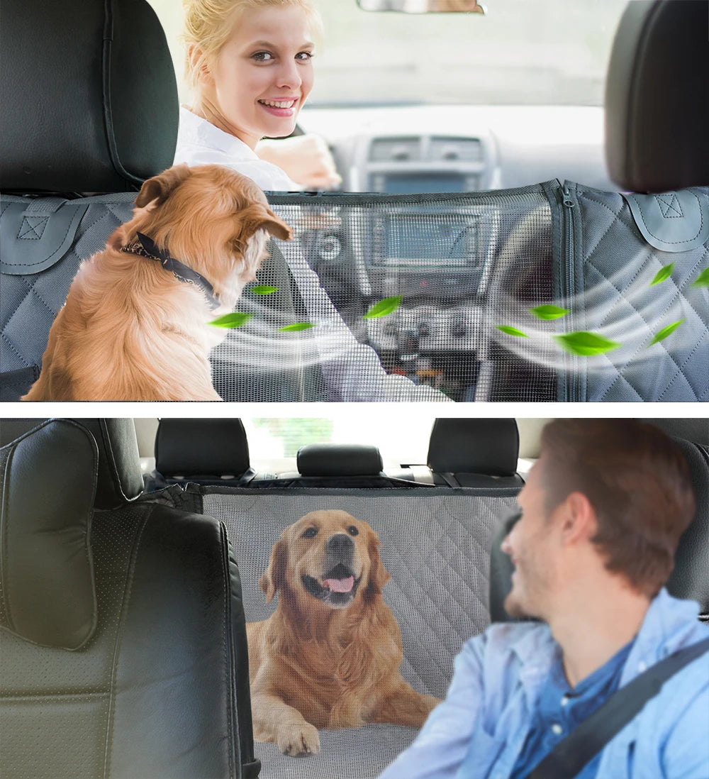 Dog Carriers Waterproof Rear Back Pet Dog Car Seat Cover Mats Hammock Protector with Safety Belt for Car and Large SUVs, Trucks