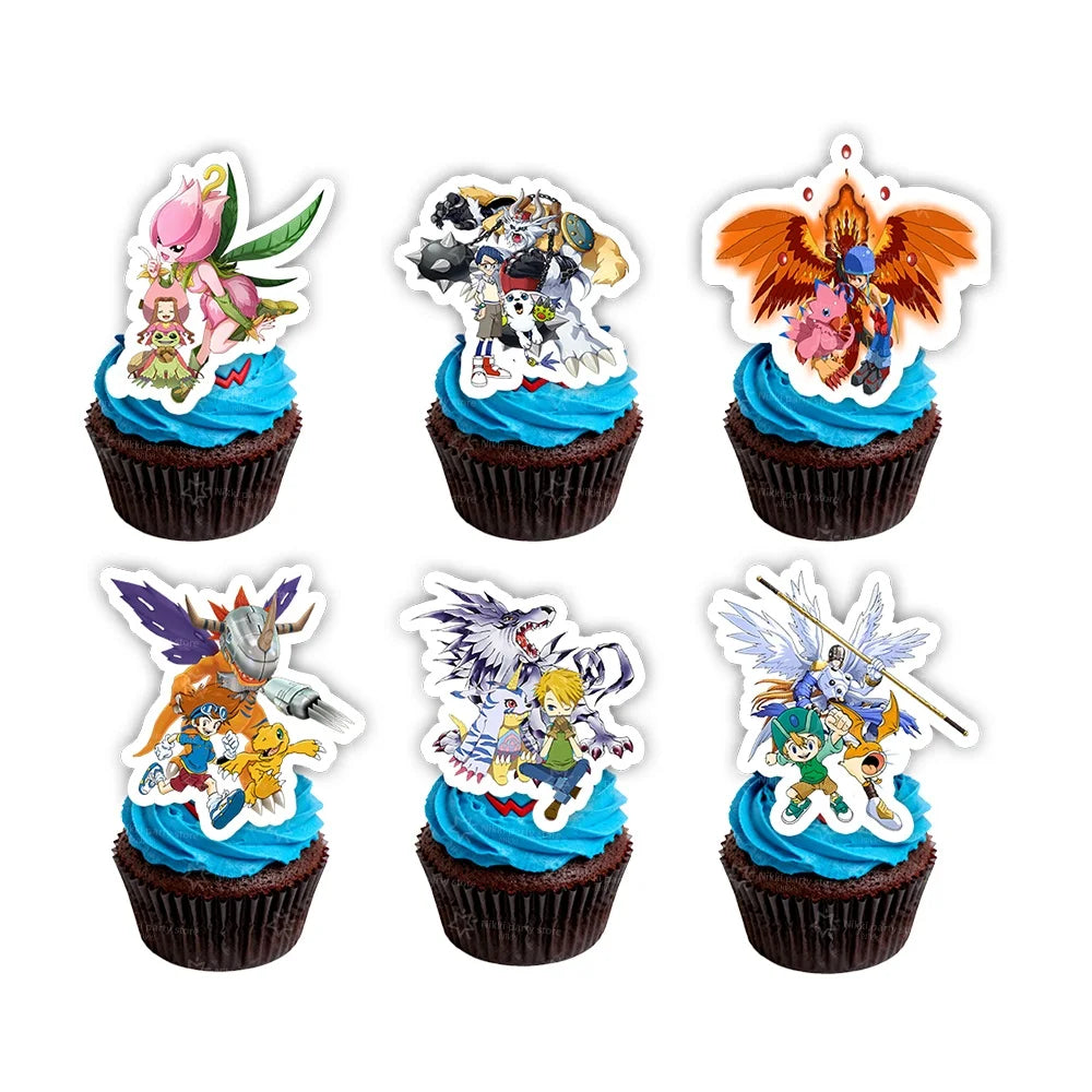 Digimon Birthday Decoration Cartoon Pet Party Favors Balloons Backdrop Banner Cake Decoration Baby Shower Supplies Gifts Toys