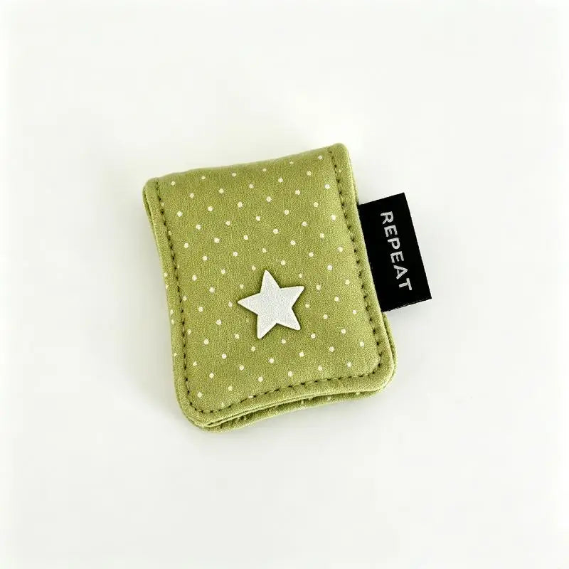 ^Earphone Decoration Accessories Handmade Fabric Cute Wave Dot Earphone Storage Bag Data Cable Organizer