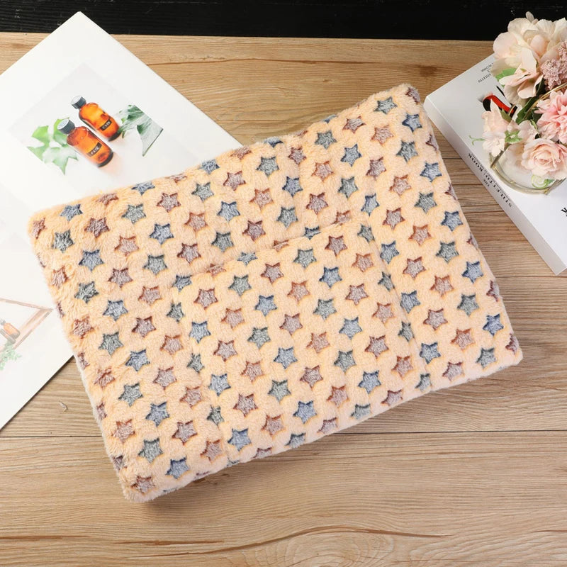 Cute Small Dog Mat Double-sided Use Winter Warm Medium Cat Sofa Blanket Skin-friendly Puppy Bed Cushion Pet Bed Accessories