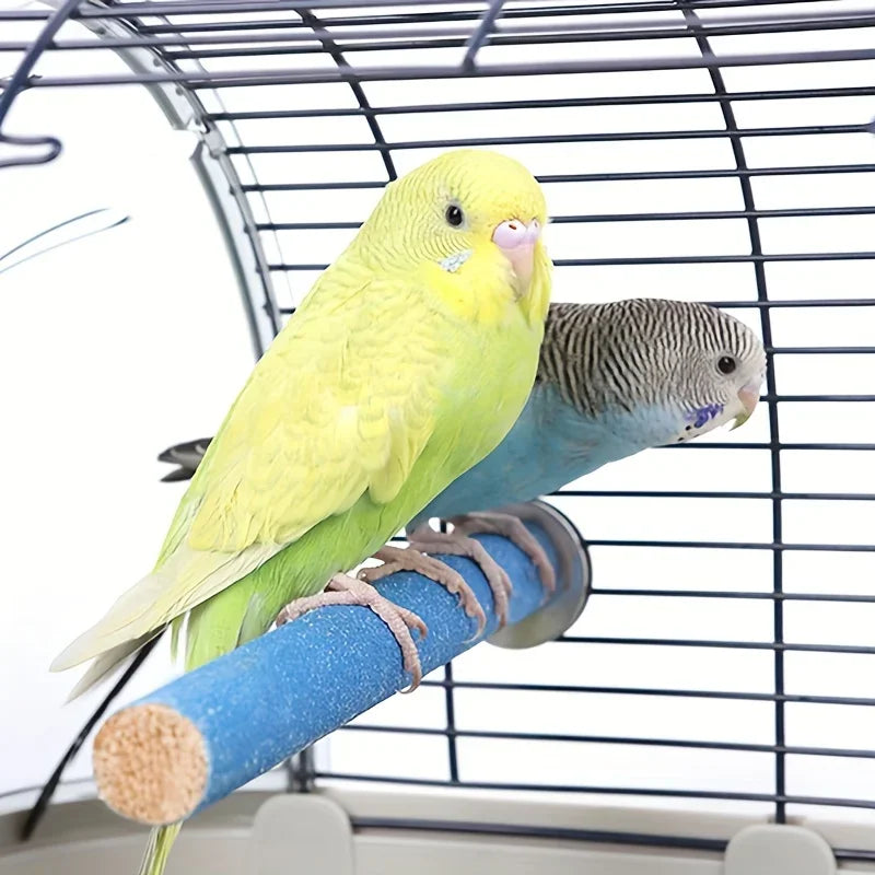 1Pc Pet Bird Cage Perches Stand Parrot Toys Bird Grinding Claw Stick Bird Nest Toy Molar Stick Standing Rod Random Color  loro