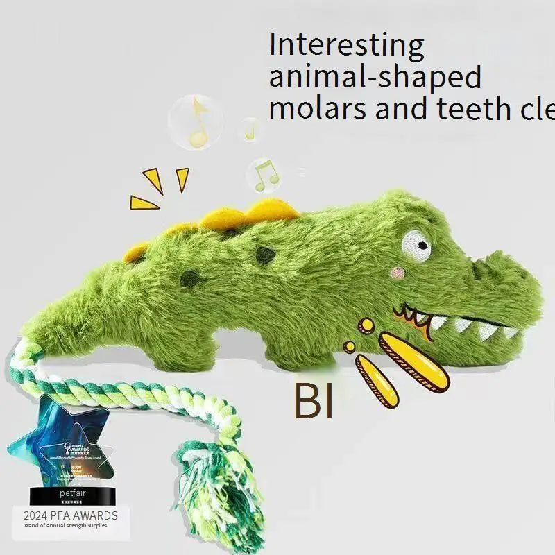 Pet Crocodile Chew Knotted Indestructible Plush Raw Dog Play Toy Cute Animal Rope Safe Puppy Tooth Chew Dog Tough Toys
