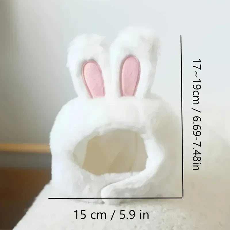 1Pc Bunny Ears Cat Hat, Polyester Knit Pet Headwear Costume, Stretchy Cap for Cats Small Dogs, Easter Birthday Photo Prop