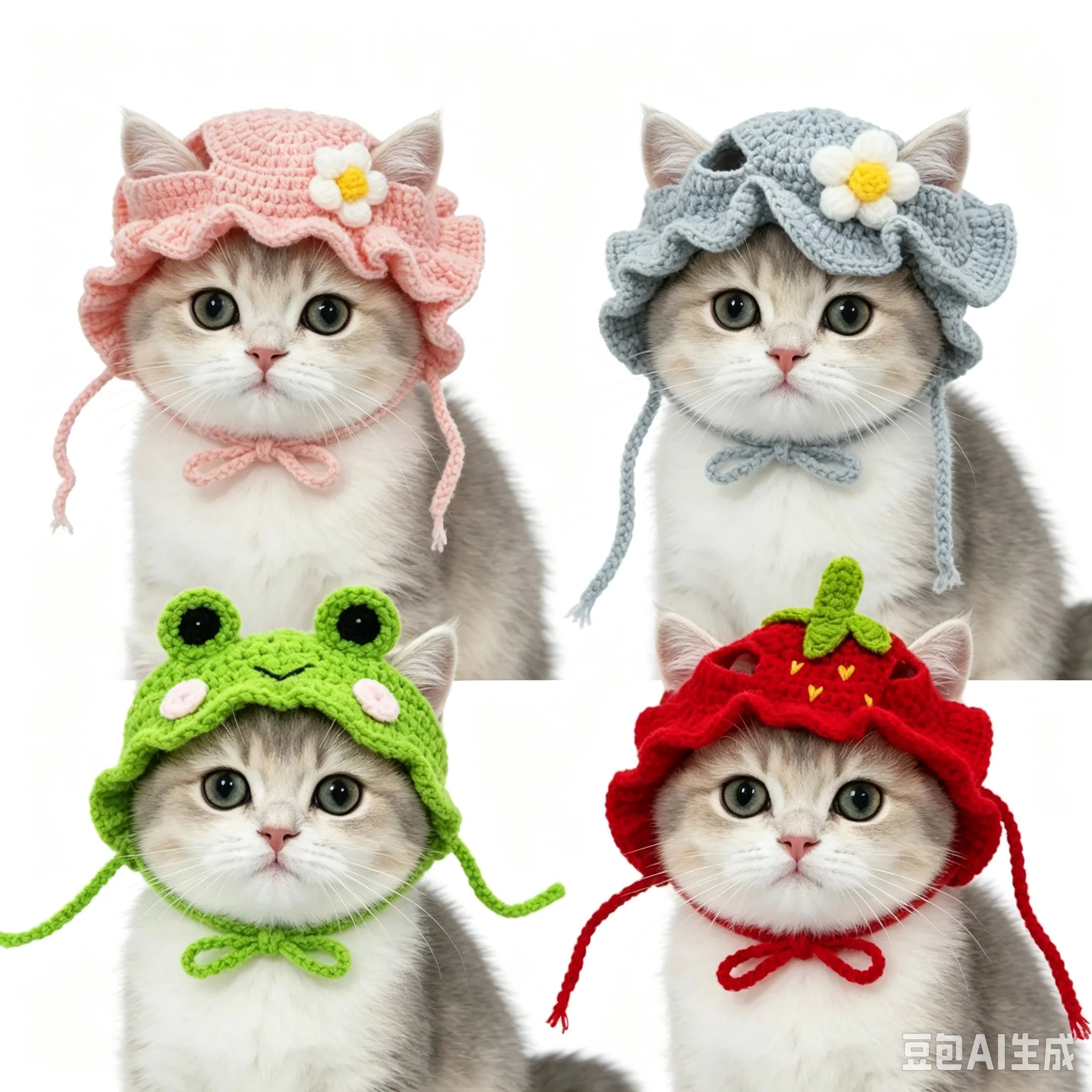 Cat Hat Elastic Cute Refined Pet Hat Puppy Kittens Knitted Hat Party Photo Shoot Props Decoration Cat Accessories