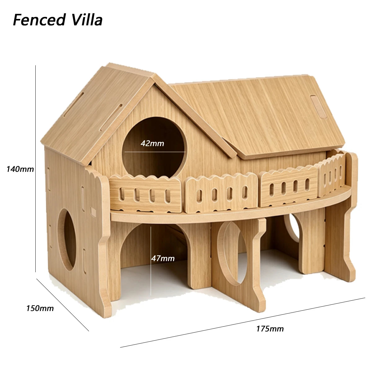 Wooden Hamster Villa Cabin Easy to Install Cage Accessories Large House Toys Golden Mouse Pet Pets Supplies Guinea Pig Hideout