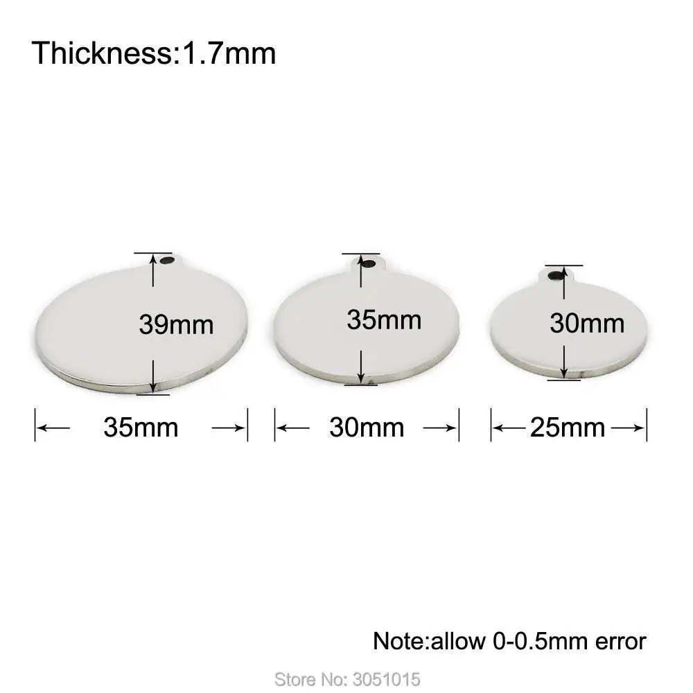 Wholesale 20Pcs Stainless Steel Personalized Pet ID Tag Dog For Dogs Cats Puppies Round Metal Nameplate Pet Products Plate