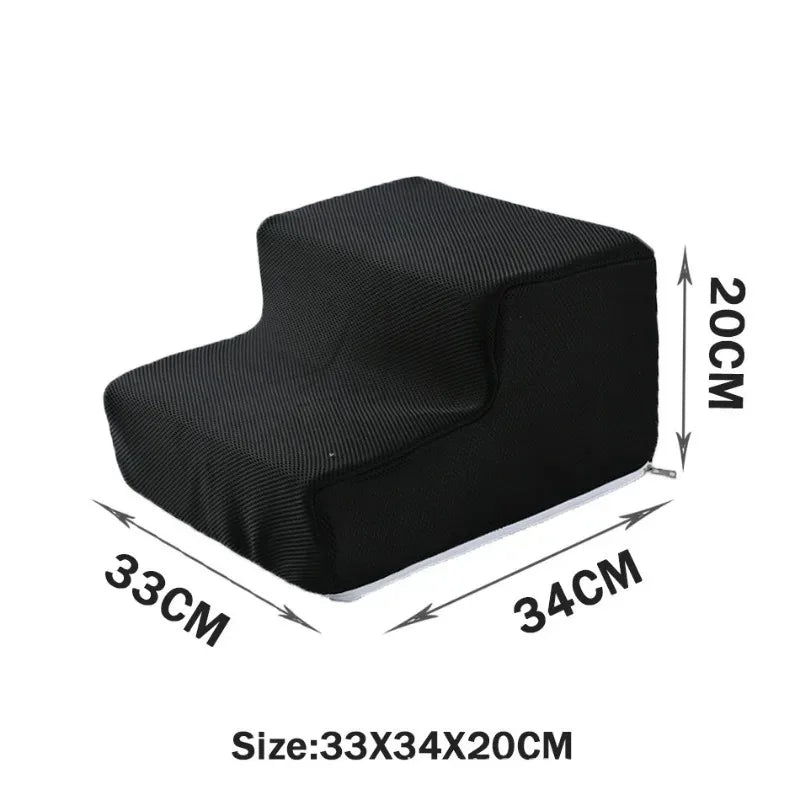 Removable Washable Anti Slip Foldable Pet Dog Cat Stairs High Elasticity Sponge Dog Training Stairs Cat Bed Stairs Play Stairs