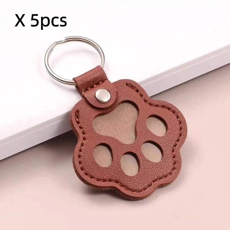 Dog Hair Collector Keychain Leather Pet Memorial Keepsake Fur Storage Pendant Charm Gift Keyring Anti Loss Pendant Accessories
