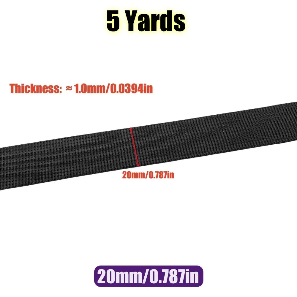 5 Yards 10-50mm Nylon Webbing Tape Backpack Strap Pet Collar Safety Belt Ribbon Band Bag Clothing DIY Sewing Accessories
