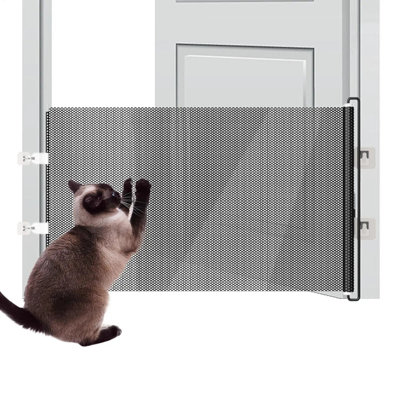 Extendable Gate For Stairs Indoor Dog Retractable Safety Gate Screen Fence Protective Barrier Mesh Screen For Balcony Hallways