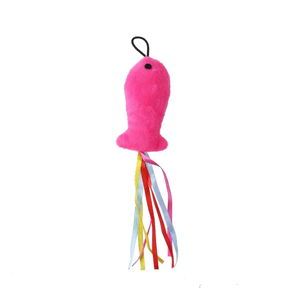 Cat Feather Toy Accessories False Birds Worm Toy with Bell Kitten Cat Toys Interactive Replacement Refill Foam Ball Training
