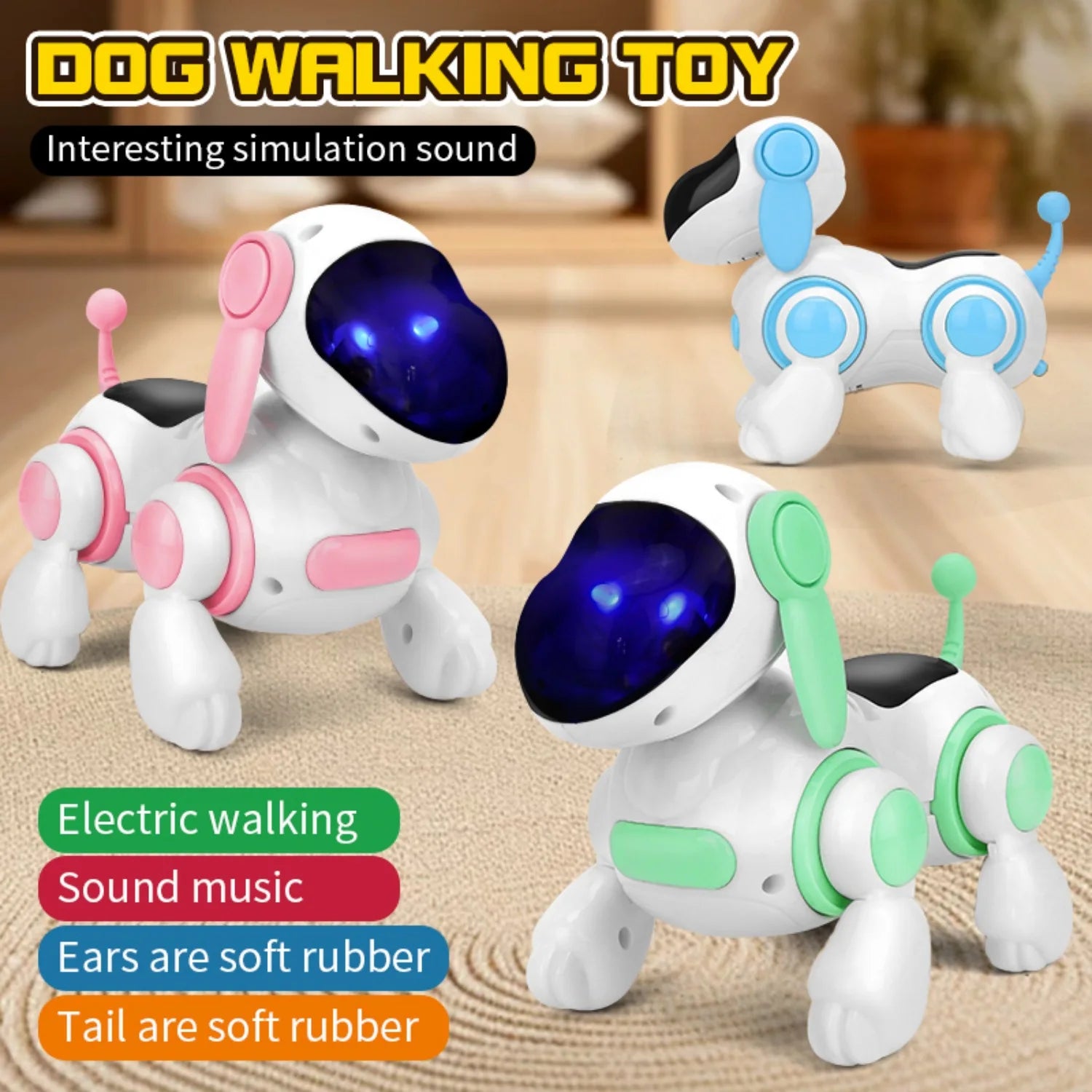Smart Interactive Robotic Dog Children's Educational Crawling Accompany Walking Singing Light Sound Music Toy