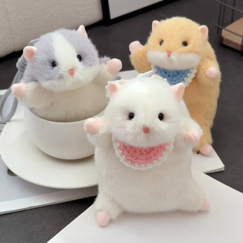 New Products In Stock Kawaii Golden Bear Little Hamster Plush Toy Cartoon Cute Pet Keychain Bag Pendant Festival Surprise Gift