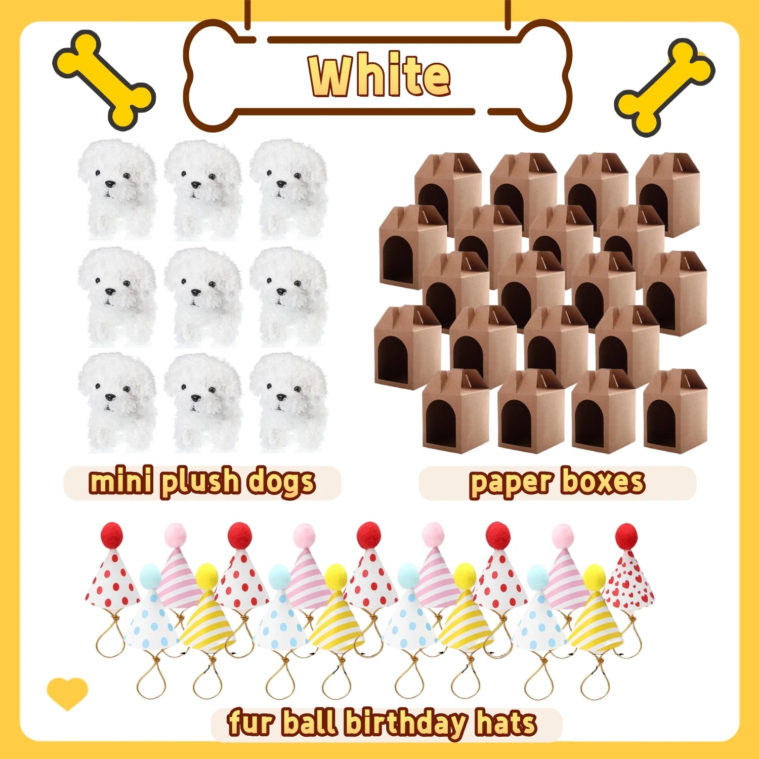 6-20Set Mini Plush Puppy Stuffed Dogs Adopt A Pet Dog Set with Paper Boxes Animals Bulk for Birthday Animal Theme Party Favors