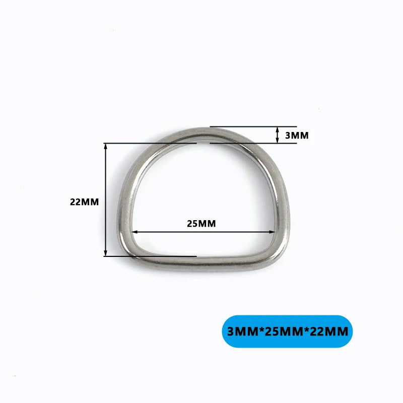 4/5/10Pcs 304 Stainless Steel D-Ring Buckles for Backpack Straps Webbing Belts Pet Dog Collars DIY Bags Hardware Accessories