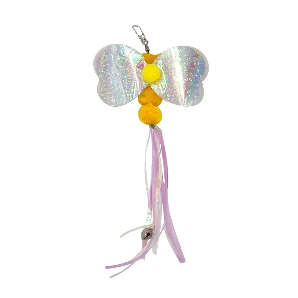 Cat Feather Toy Accessories False Birds Worm Toy with Bell Kitten Cat Toys Interactive Replacement Refill Foam Ball Training