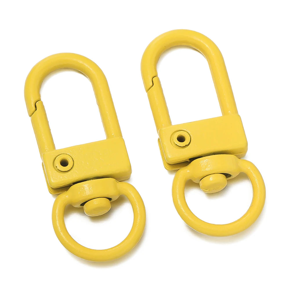 10pcs/Lot Colorful Snap Lobster Clasp Hooks For DIY Colorful Trinkets Making Rotating Pet Keychain Bag Keyring Accessories