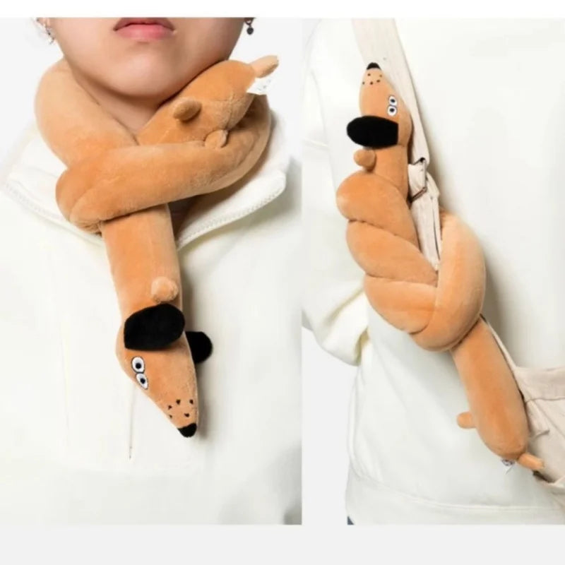 Squeaky Dachshund Plush Dog Toy Chew Resistant Long Sausage Puppy Toy Tug Toy Interactive Play Imitation Plush Pet Toy
