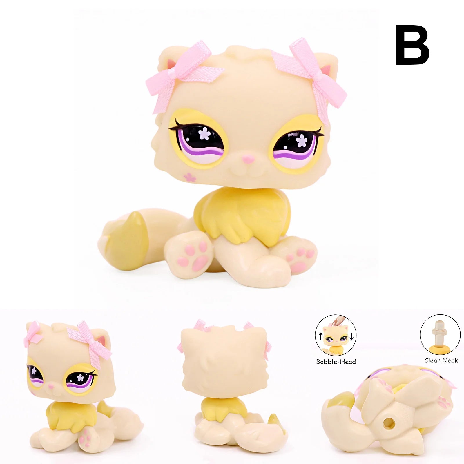 Mini Pet Shop Bobble Head Cute Toy Persian Cat #763 Children's Gift for Boy and Girl for LPS