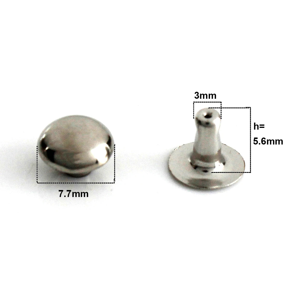 100sets Metal Dome Cap Rivets Mushroom Studs Round Rivet for Bag Clothing Garment Shoes Pet Collar Parts DIY Accessories