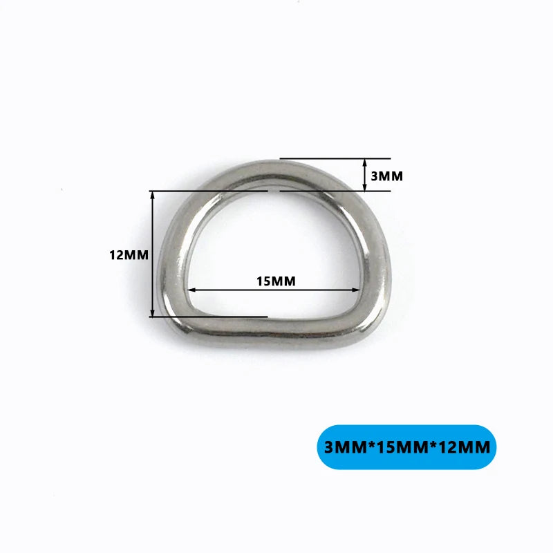 4/5/10Pcs 304 Stainless Steel D-Ring Buckles for Backpack Straps Webbing Belts Pet Dog Collars DIY Bags Hardware Accessories