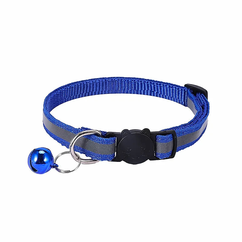 Adjustable Reflective Breakaway Cat Collar with Bell Safety Elastic Neck Ring Necklace Pet Products in Multiple Colors
