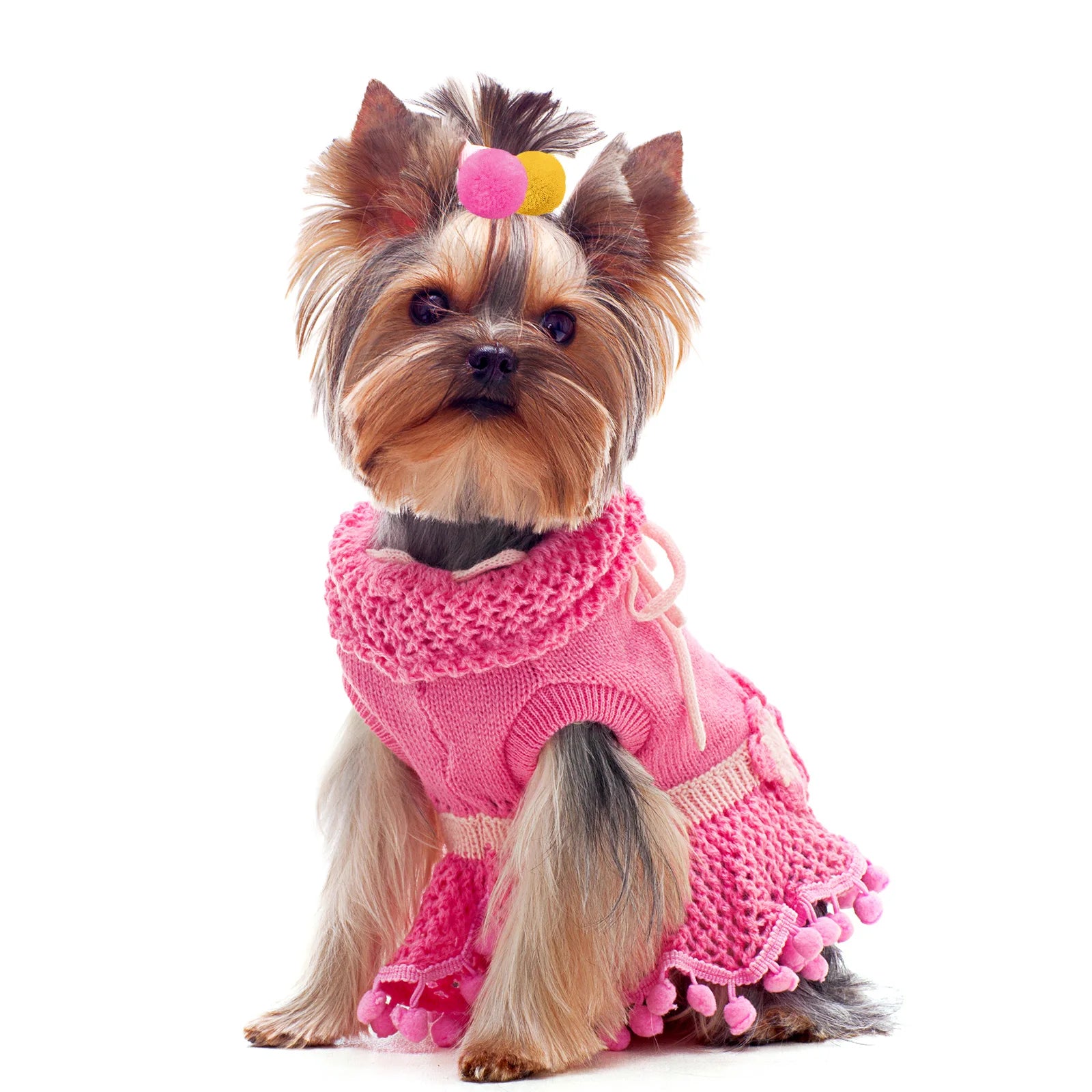 10/20/30PCS Ball Shape Dog Bows With Rubber Bands Plush Dog Hair Bows Colorful Puppy Bows Pet Product For Dogs