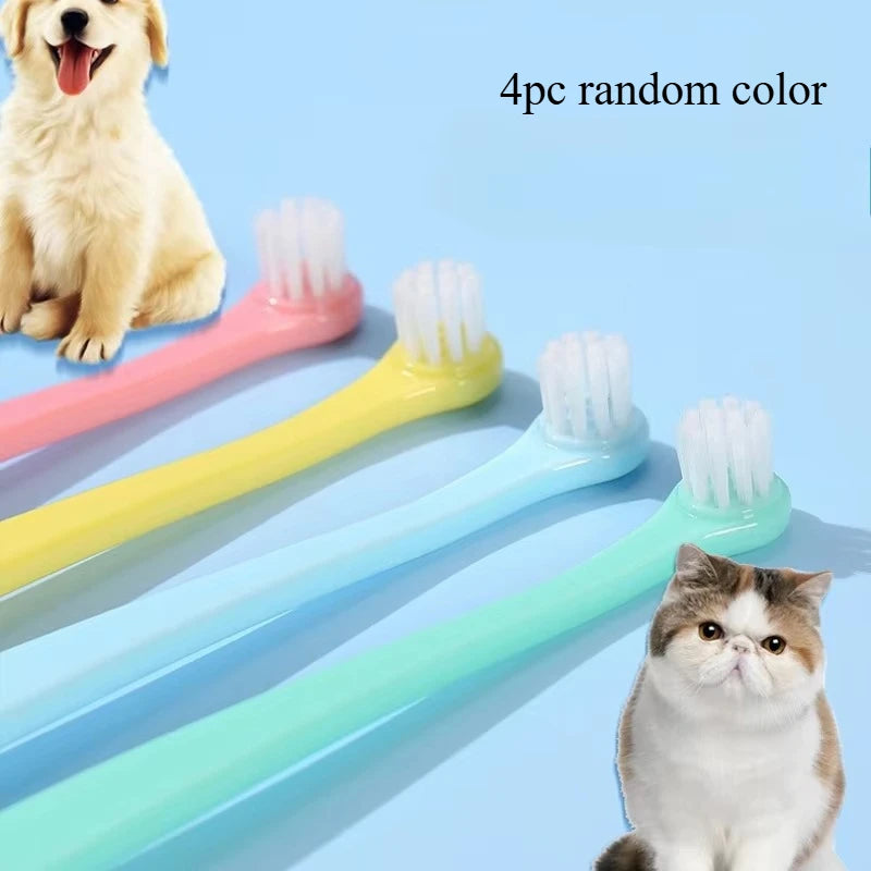 Pet Toothbrush Micro Head Dog Cat Teeth Cleaning Brush Tool Bad Breath Tartar Cleaning Mouth Pet Dental Care Dog Accessories