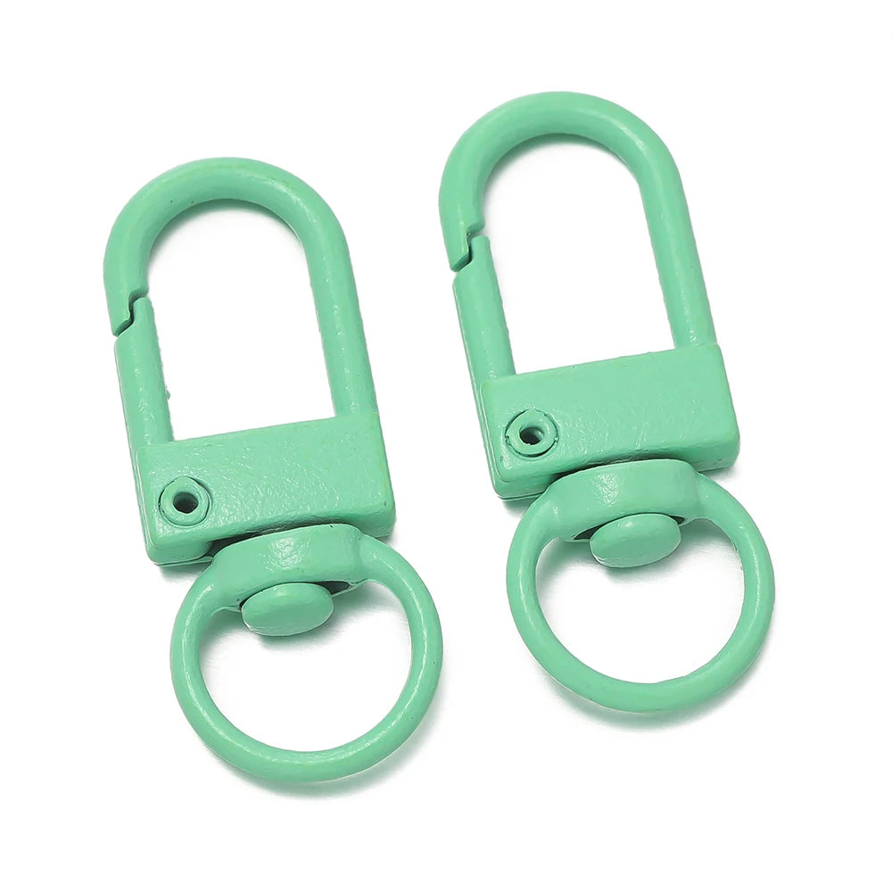 10pcs/Lot Colorful Snap Lobster Clasp Hooks For DIY Colorful Trinkets Making Rotating Pet Keychain Bag Keyring Accessories