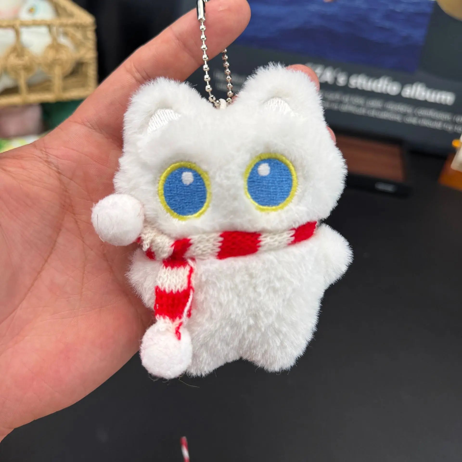 Cute Black Cat Plush Toy Keychain Cartoon Kitten Soft Stuffed Doll Pendant Car Key Backpack Bag Decoration Doll Pendant Keychain