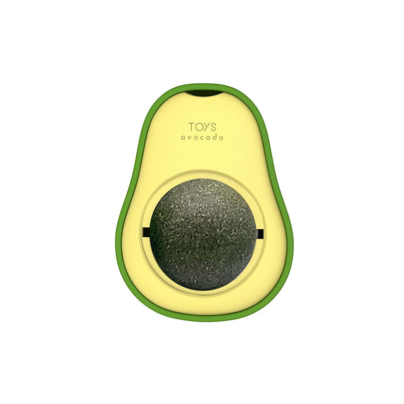 Avocado Catnip Ball Rotatable Pet Toy Mint Ball Wall Stickup Cat Snacks For Kitten Cat Cartoon Pet Teeth Cleaning Supplies