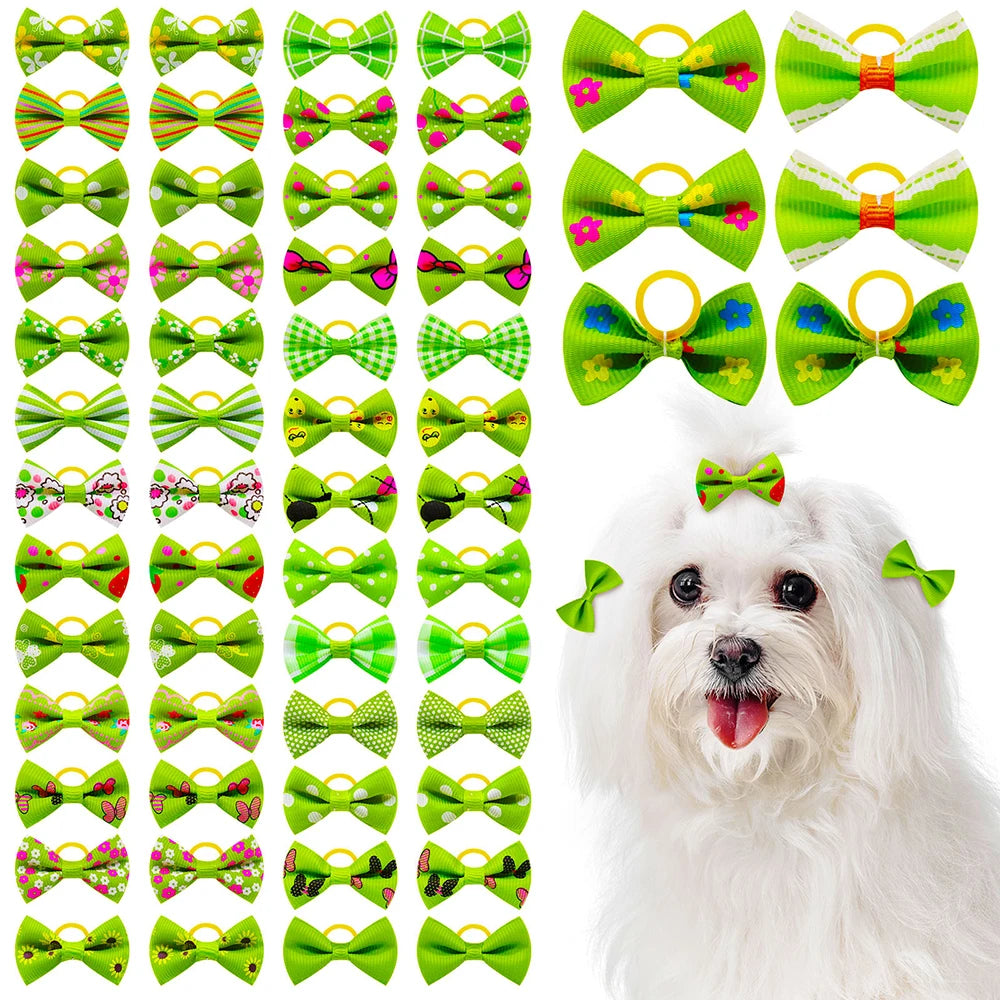 30PCS Small Dog Bows Pet Dog Hair Accessories Rubber Bands Small Dog Cat Hair Bows For Dogs Cats Grooming Products