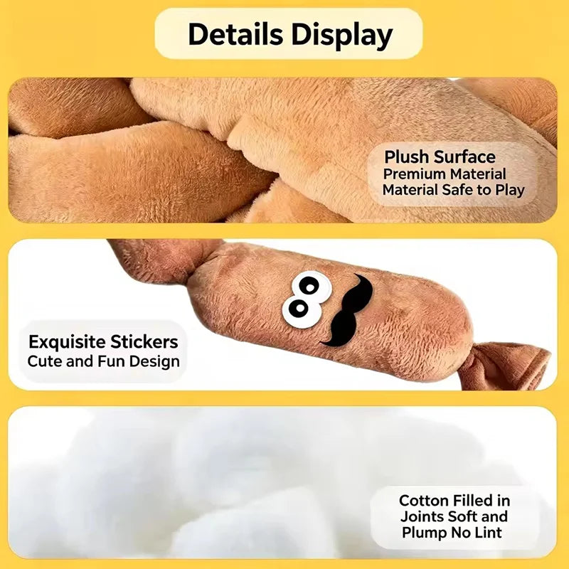 Funny Squeaky Dog Toy Bite Resistant Plush Chew Toy Interactive Teeth Cleaning Molar Toy For Puppy Dogs Self Play Entertainment