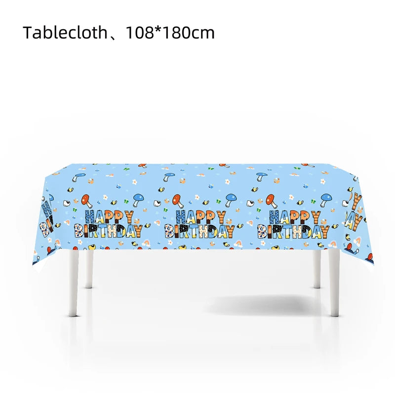 New Cartoon Cute Dog Birthday Party Decoration Kit Blue Dogs Theme Happy Birthday Plates Napkins Cups Tableware Supplies For Kid