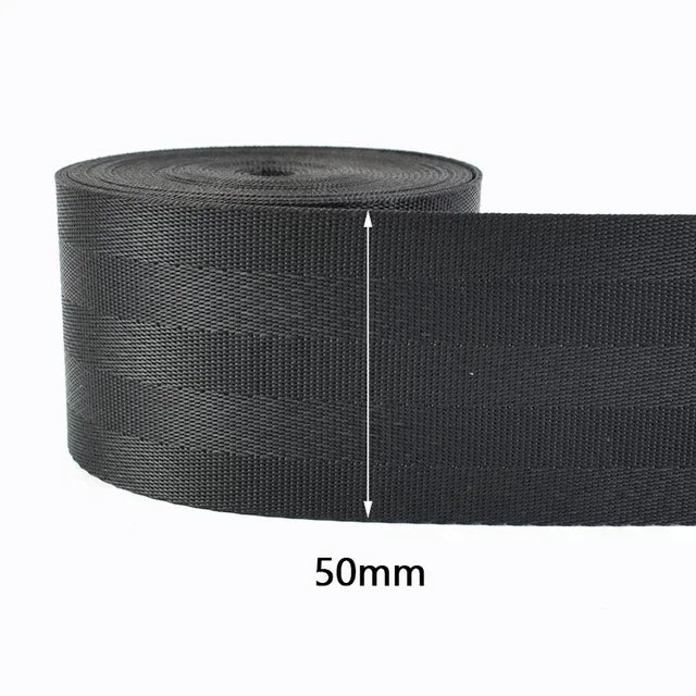 5/10M 20-50mm Black Polyester Webbing Band Backpack Strap Pet Collar Tape Belt Ribbon DIY Bag Garment Trim Sewing Accessory