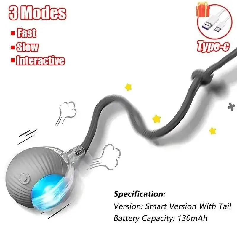 Interactive Cat Toy Ball with Bird Chirping Super Drive Cat Rolling Balls Motion Activated Sensor Pet Kittens Teaser Game Toys